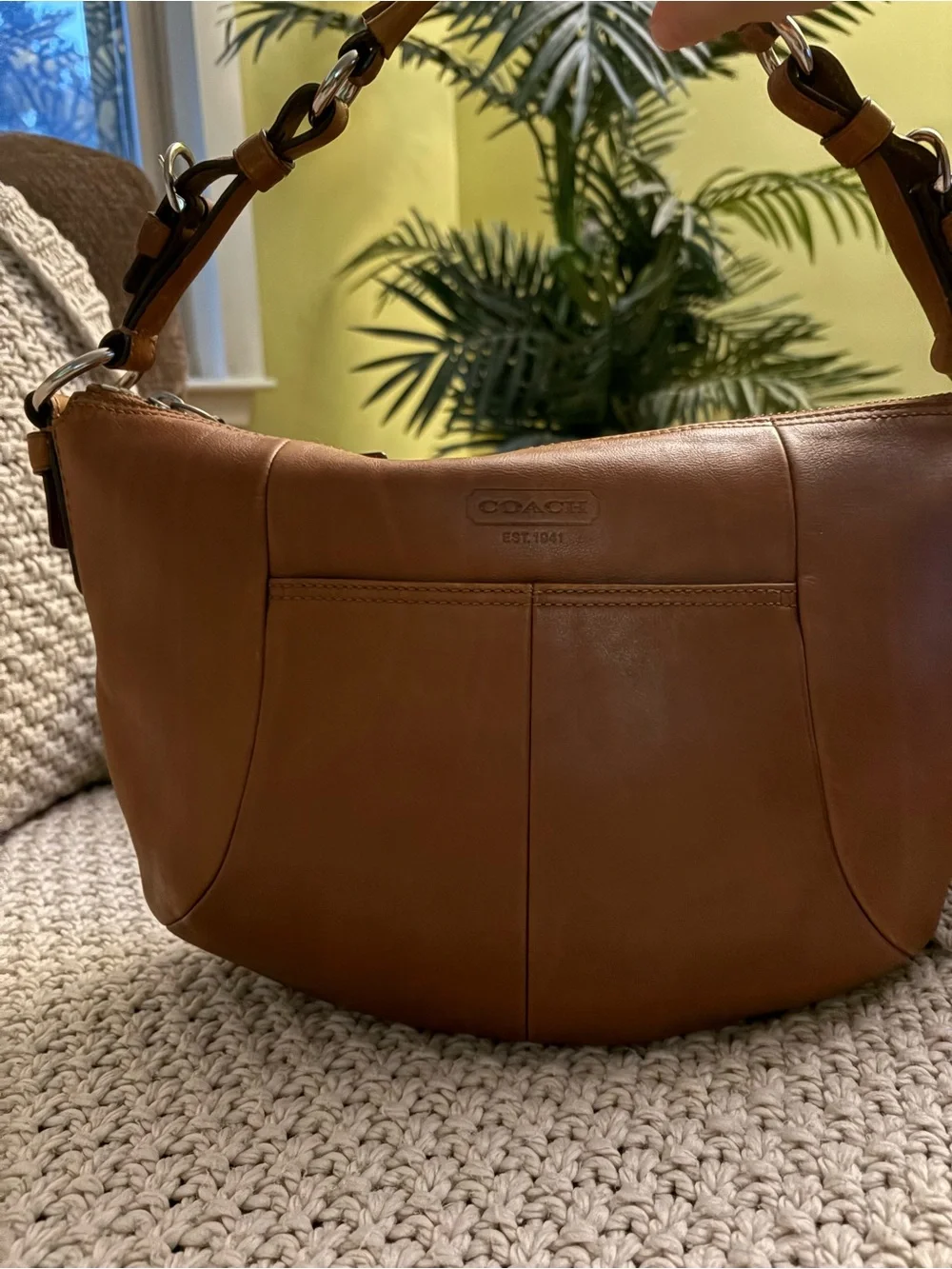 Coach Soho Hobo Bag Cognac Brown Glove Leather Shoulder Bag Style 12683